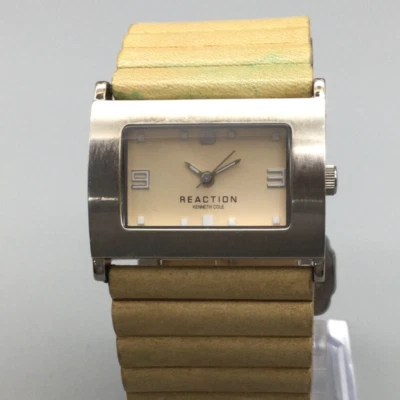 Reloj Kenneth Cole Reaction Mujer 34mm Correa Cuero Beige Batería Nueva Foto 1 de 4