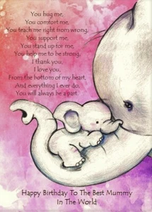 Tarjeta A5 de feliz cumpleaños a la mejor momia del mundo para mamá amor - Imagen 1 de 4