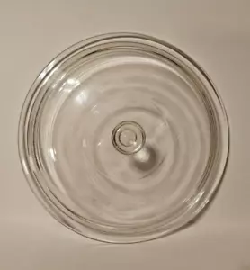 VTG CLEAR GLASS LID UNMARKED FOR FRYING PAN, DISH, CROCK POT 10-3/8” OD - Picture 1 of 4