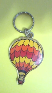 Hot Air Balloon Keychain. key chain ring tag - Picture 1 of 2