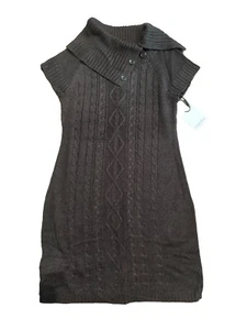 Neu mit Etikett Calvin Klein Pulloverkleid Größe M braun Wasserfallausschnitt Zopfmuster Kurzarm - Bild 1 von 3