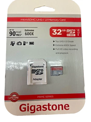 Gigastone microSDHC UHS-1 U1 Memory Card & SD Adapter - 32GB - Image 1 of 2