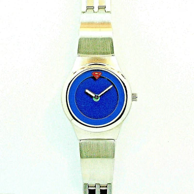 Superman Big Tic Fossil Warner Bros Raro Não Usado Novo Vintage Relógio de Pulseira de Metal $79 - Imagem 1 de 4