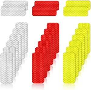 24 Pcs Reflective Tape Self Adhesive Safety Warning Reflectors for Clothes Backp - Picture 1 of 12