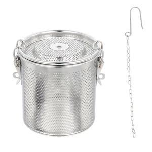 Cesta de acero inoxidable filtro de cocina drenaje doméstico colador de especias - Imagen 1 de 12