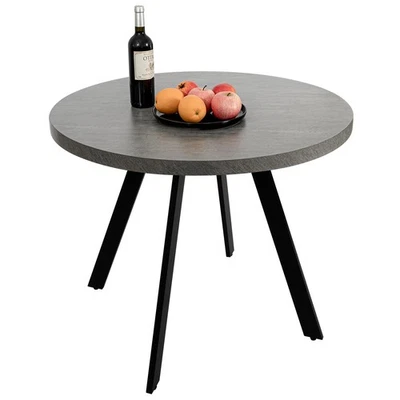 Mesa de comedor redonda de 35,5" mesa moderna de mediados de siglo con patas de metal macizo Leisu... Foto 1 de 4