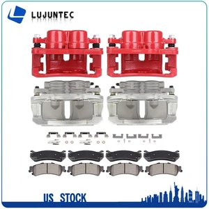 Front Rear Brake Calipers Ceramic Pad For 2001 02 03 04 Chevrolet Silverado 1500 - Picture 1 of 9