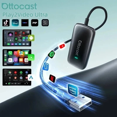 OTTOCAST Play2Video Ultra AI Box DAZN YouTube Wireless CarPlay Android Auto - Bild 1 von 4