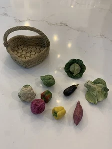 Handgefertigter Mini Gemüsekorb 0,5" Sortiment Pfeffer Salat Artischocke - Bild 1 von 16