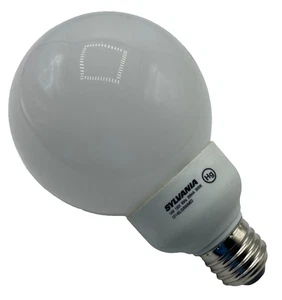 SYLVANIA 29195 SOFT WHITE GLOBE 60 LIGHT LAMP BULB 14W CF14EL/G/830/MED 120V - Picture 1 of 7