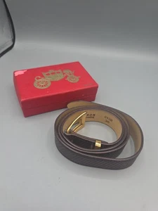 Cinturón de cuero de vaca marrón Hickok para hombre talla 36 vintage nuevo en caja - Imagen 1 de 3