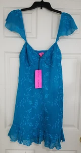 Betsey Johnson Embroidered Ruffled Dress Womens Size Large - Picture 1 of 7