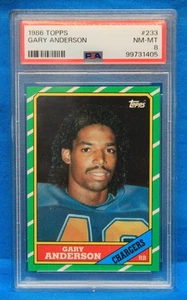 1986 TOPPS # 233 Gary Anderson RC PSA 8 NM-MT # 99731405  SAN DIEGO CHARGERS !!! - Picture 1 of 2