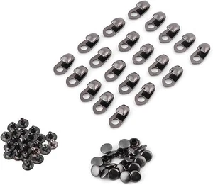 Stiefelschnürhaken, 20er Set Alu Haken Beschläge Band Wickel, grau  - Bild 1 von 8