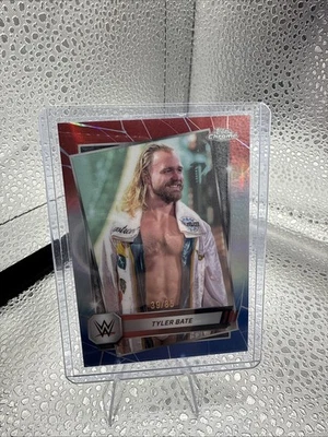 2025 Topps Chrome WWE Raw #157 Tyler Bate Red White Blue Refractor /85 - Image 1 of 4