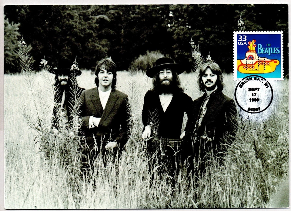 #3188o THE BEATLES YELLOW SUBMARINE STAMP FIRST DAY OF ISSUE NAKANO PERFINS CARD - Image 1 of 1