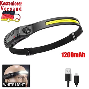 COB LED Headlamp Induction Head Lamp Built-In Battery USB Rechargeable Head Flas - Bild 1 von 18