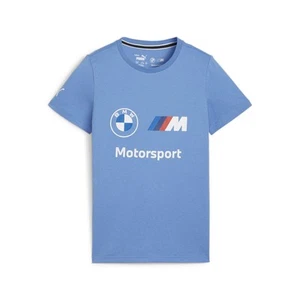 PUMA Bmw Mms Essentials Crew Neck Short Sleeve T-Shirt Youth Boys Blue Casual To - Picture 1 of 2