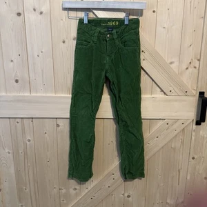 Gapkids Corduroy Straight Leg Pants With Pockets Green Size 7 - Picture 1 of 5