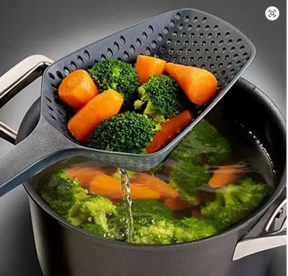 Sieblöffel groß Trichter Bratkost Sieb Gemüse Lebensmittel Wasserfilter Anschluss - Bild 1 von 1