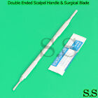 DOUBLE ENDED SINGLE SCALPEL HANDLE #3 #4 +20 STERILE SURGICAL BLADES #12 #22
