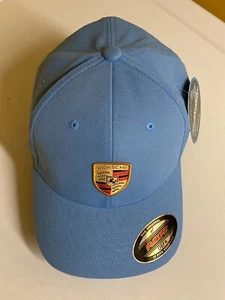PORSCHE DESIGN NEW FOR 2023 FLEX FIT CLASSIC CRESTED LIGHT BLUE HAT. NEW COLOR!! - Picture 1 of 12