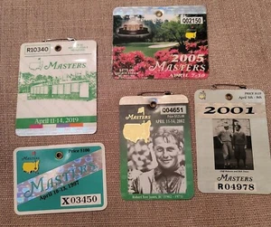 1997 2001 2002 2005 2019 Tiger Woods Masters Golf Badge Collection !!!! - Bild 1 von 2
