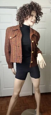 复古 DONCASTER 丝绸斜纹编织铜 + 浅色夹克 10/MED — 第 1/4 张图片