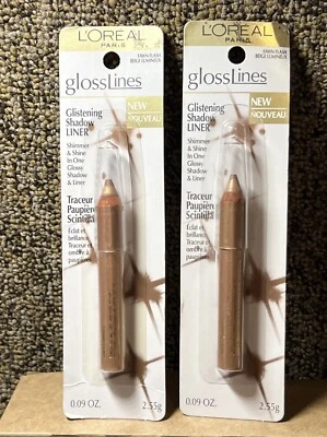2 L'Oreal Glosslines Glistening Shadow Liner Shimmer & Shine Pencil FAWN FLASH - Image 1 of 4