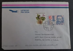 1997 Czech Republic Airmail Cover ties 2 stamps cd Obecní dům? - Bild 1 von 2