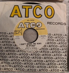 Ben E. King I Can't Break The News To Myself ATCO 6390 1965 VG+ NORTHERN 45 - Picture 1 of 2