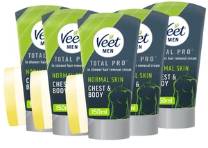 Veet In Shower Hair Removal Cream Body and Chest 150ml Pack of 5 - Picture 1 of 8