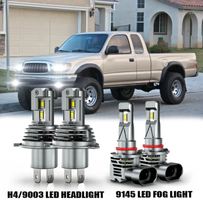 For Toyota Tacoma 2001-2015 Combo LED Headlight Hi/Low + Fog Light Bulbs 6000K - Image 1 of 4