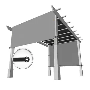 3-8 ft Pergola Canopy Cover Gray Sail Shade Porch Patio Outdoor Replacement Rod - Picture 1 of 13