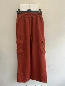 Boohoo Women's High Waisted Cargo Trousers Polyester Pants Orange Size Medium - Picture 1 of 3
