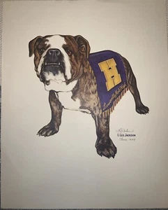 Vintage I. Lee Jackson Louisville Male High School Bulldogs Signed Print - Picture 1 of 2