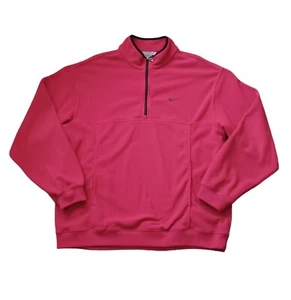 Vintage Nike Mens 1/4 Zip Pullover XXL Red Logo Swoosh Embroidered Long Sleeve - Picture 1 of 13