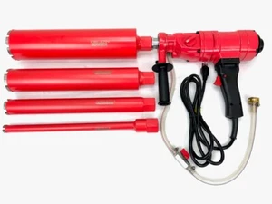 BLUEROCK ® TOOLS 4Z1 CONCRETE CORING DRILL 2 SPEED & 1"-4" Core Bit Set - Picture 1 of 12