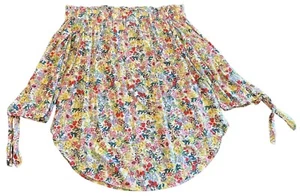 H&M Bluse geblümt schulterfrei Bluse Glockenärmel zum Binden Größe 10 - Bild 1 von 2