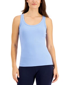 Jenni by Jennifer Moore Women's Solid Ribbed Sleeveless Tank Top Blue Small - Picture 1 of 1