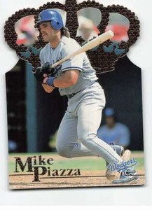 1996 Pacific Crown Collection Gold Crown Die Cut #DC7 Mike Piazza NM-M 