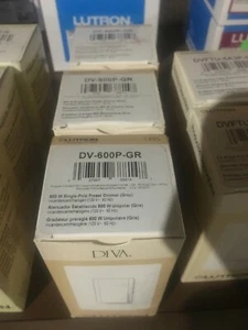 3 x LUTRON DV-600P-GR DIVA GLÜHLAMPEN-HALOGEN-DIMMER, 1-POLIG, 600-W 120V, GRAU - Bild 1 von 2