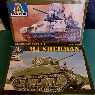  ITALERI - M4 SHERMAN e T 34/76 M 1942  in scala 1:72 - Immagine 1 di 2