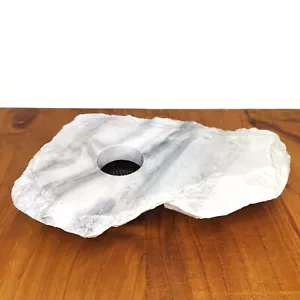 Natural Form Grey Marble Stone Ikebana Vase with Flower Frog, Flower Arranging - Picture 1 of 10
