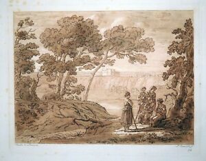 Aquatinta, Arkadische Landschaft, C- Lorrain/ L. Caracciolo, 1815, Liber Verit.