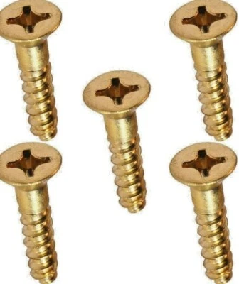 #12 x 1-1/4" Solid Brass Wood Screws Flat Head Phillips Drive Qty 45 - Image 1 of 4