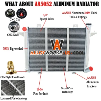 Radiador de aluminio 3 filas para Dodge D250 D350 W250 W350 Cummins 1991-1993 1992 5,9 Foto 1 de 4