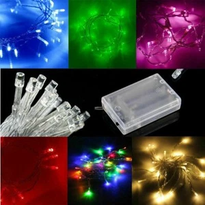 Battery Powered LED Fairy Lights 2M 20LED Xmas Wedding Party on and off Mode - Picture 1 of 18