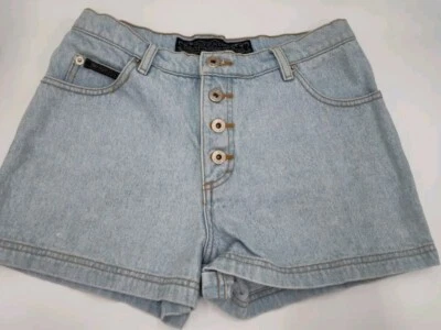 Vintage No Excuses  High Waist Light Blue Denim Shorts 9/10 Button Fly - Image 1 of 4