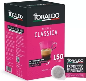 150 Cialde Caffè Toraldo Filtro Carta ESE 44 mm Miscela Classica - Foto 1 di 8